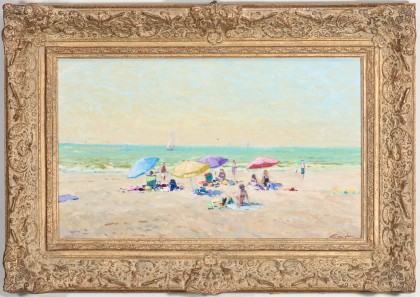 Late 20th Century Beach Scene by Niek Van Der Plas