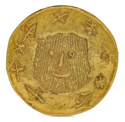 A Very Rare Visage au Feuilles Gold Medallion after Pablo Picasso