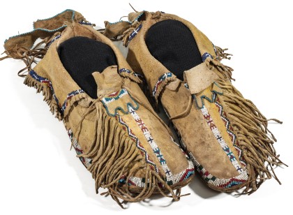 Ten Pair Beaded Mocassins