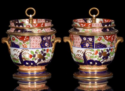 Fine Spode Imari Influence Ice Buckets in Admiral Nelson Pattern