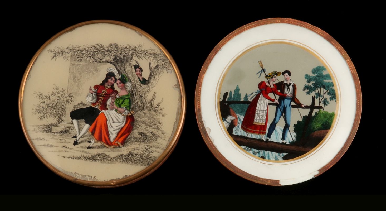 TWO GOOD 19TH C FRENCH DRAGEES BONBON BOXES