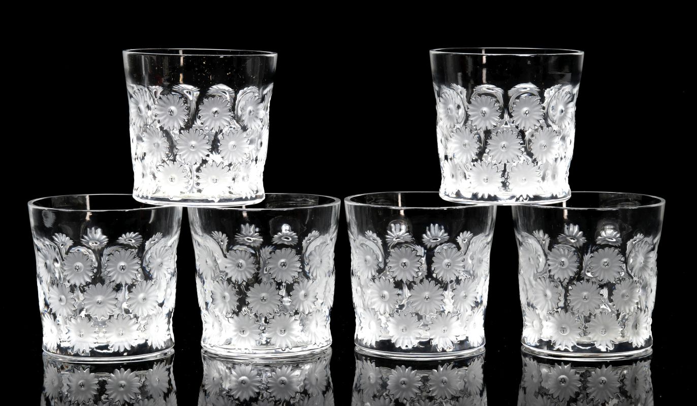 SIX LALIQUE 'NAPSBURY' OLD FASHIONED TUMBLERS