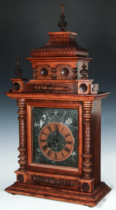 AN ORNATE CIRCA 1890 GERMAN BRACKET CLOCK