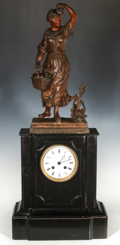 A 19TH CENTURY CONTINENTAL FIGURAL MANTEL CLOCK