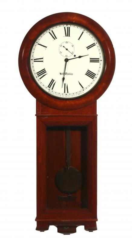 A SETH THOMAS MAHOGANY OFFICE REGULATOR NUMBER TWO