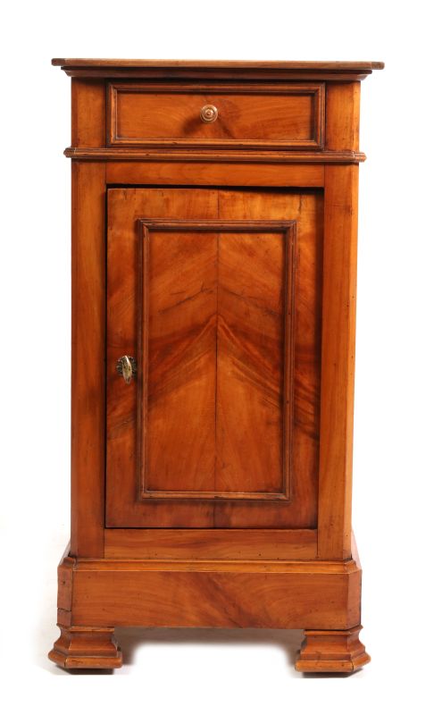 A 19TH C. BIEDERMEIER MAPLE BEDSIDE CABINET