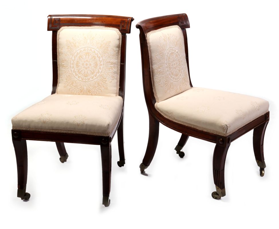 FOUR 19TH CENTURY NEO CLASSICAL SIDE CHAIRS 