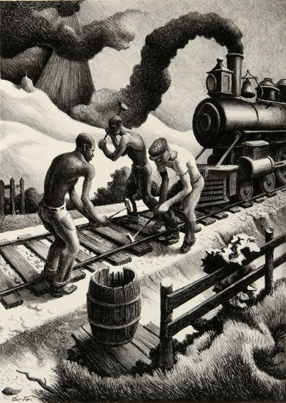 THOMAS HART BENTON (1889-1975) PENCIL SIGNED LITHO