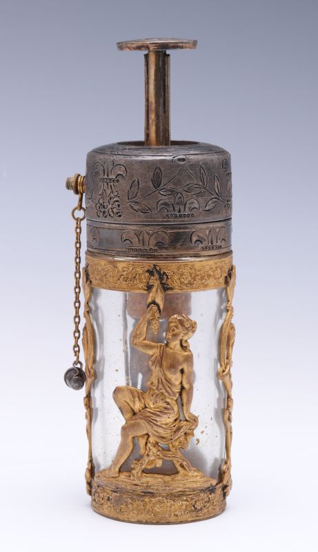 A CIRCA 1900 FRENCH ORMOLU AND SILVER PERFUME 