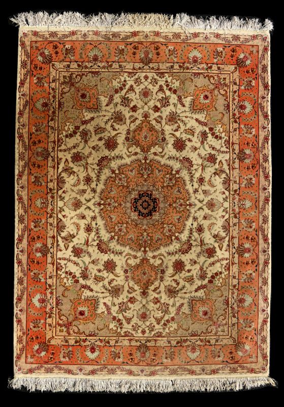 A TABRIZ PATTERN HAND MADE INDO PERSIAN RUG