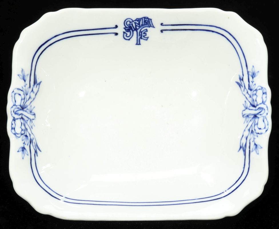 AT&SF SANTA FE RR BLEEDING BLUE SERVING DISH