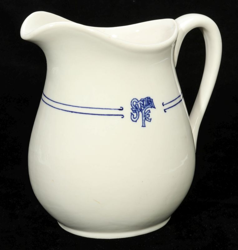 AT&SF SANTA FE RR BLEEDING BLUE WATER PITCHER