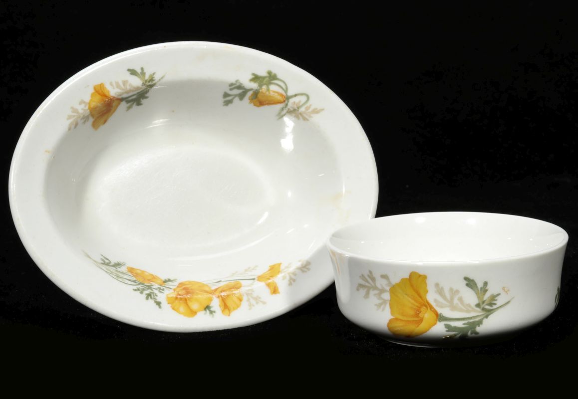 TWO PIECES SANTA FE RR CALIFORNIA POPPY CHINA