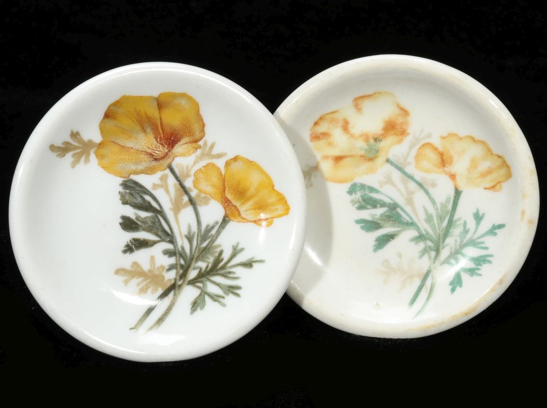 TWO AT&SF SANTA FE RR CALIFORNIA POPPY BUTTER PATS