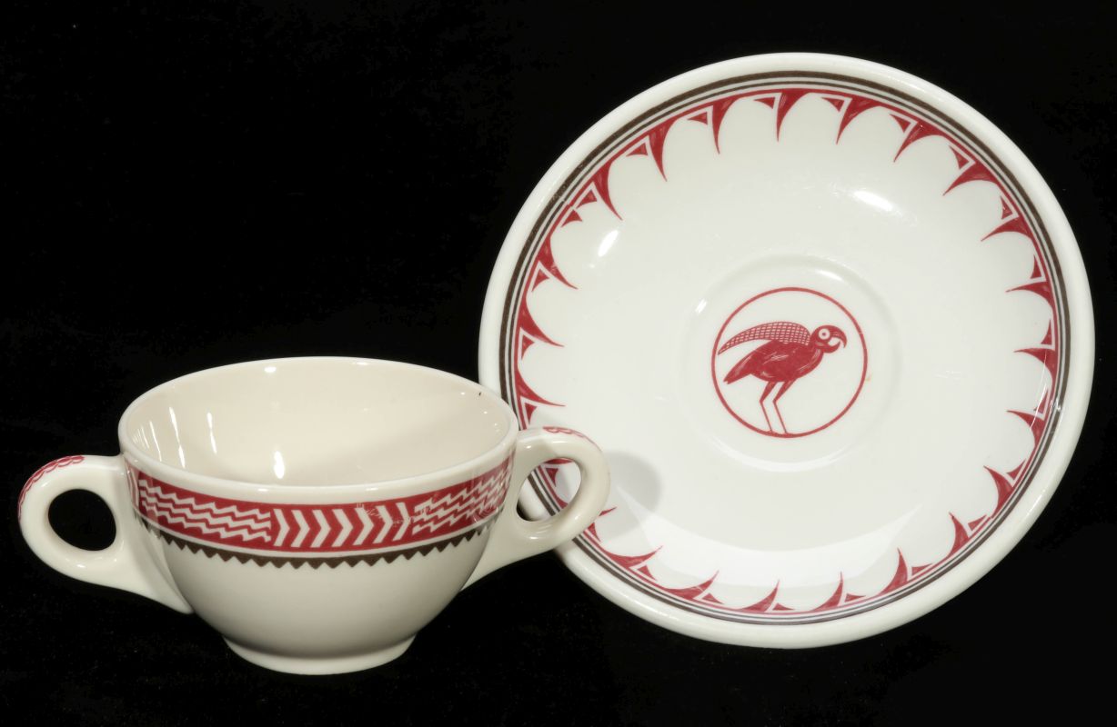 AT&SF SANTA FE RR MIMBRENO BULLION CUP AND SAUCER