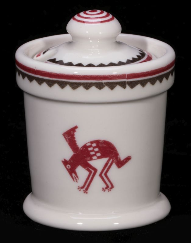 AT&SF SANTA FE RR MIMBRENO MUSTARD POT WITH LID