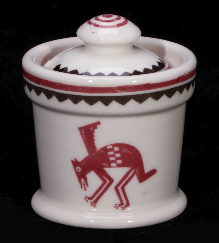 AT&SF SANTA FE RR MIMBRENO MUSTARD POT AND LID