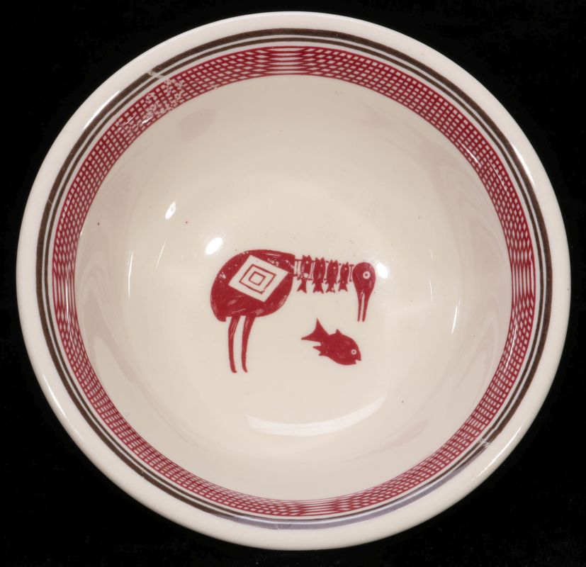 AT&SF SANTA FE RR MIMBRENO FOOTED SALAD BOWL