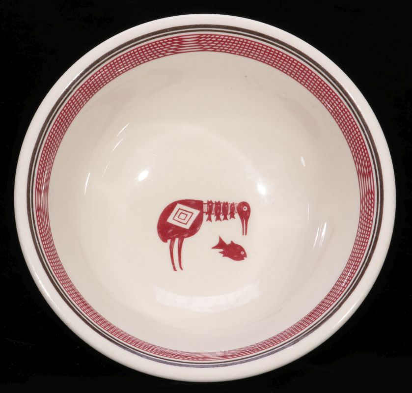 AT&SF SANTA FE RR MIMBRENO FOOTED SALAD BOWL