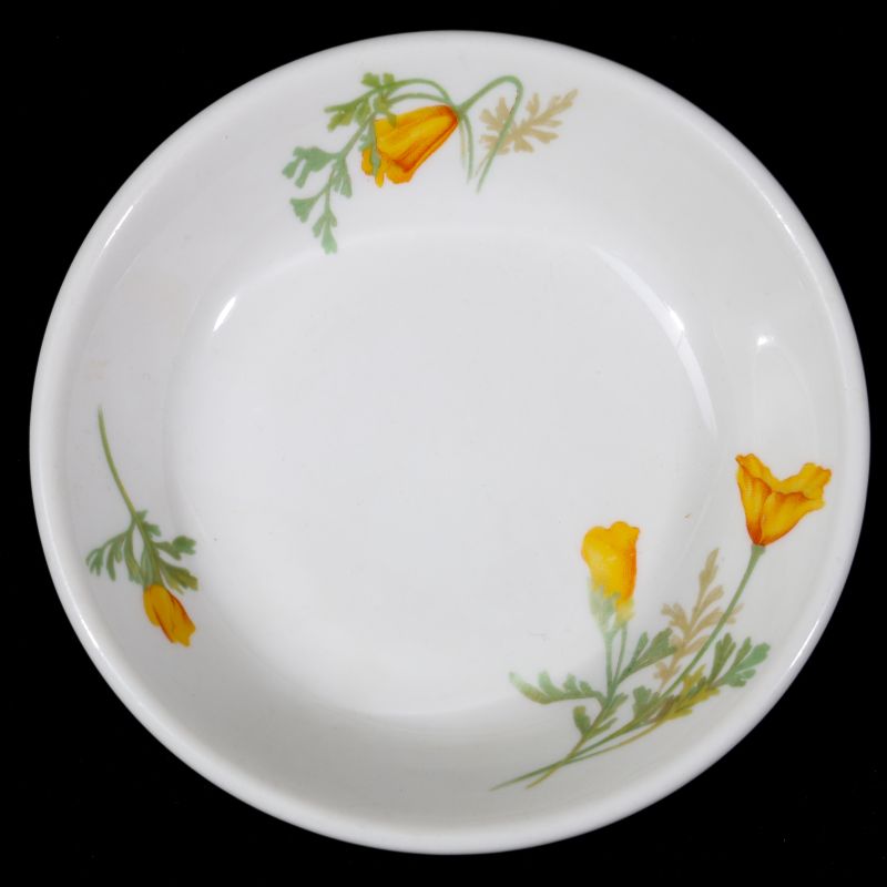 SANTA FE RR CALIFORNIA POPPY BOWL AND BUTTER PAT