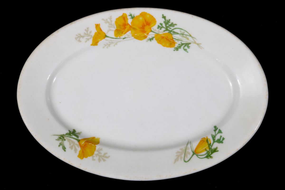 TWO AT&SF SANTA FE RR CALIFORNIA POPPY PLATTERS