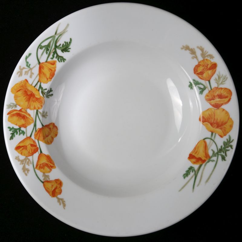 AT&SF SANTA FE RR CALIFORNIA POPPY SOUP PLATE