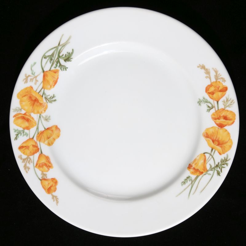 TWO AT&SF SANTA FE RR CALIFORNIA POPPY PLATES