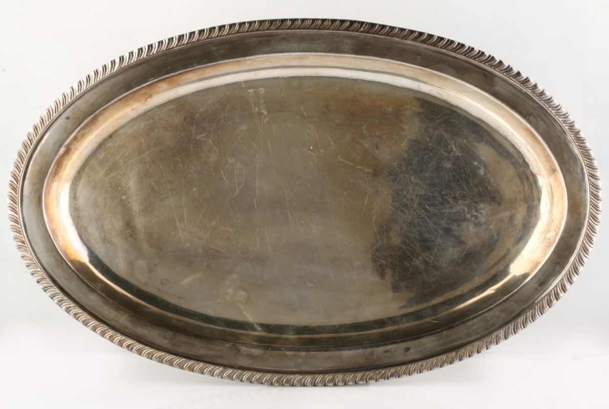 AT&SF SANTA FE FRENCH GADROON PATTERN SILVER TRAY