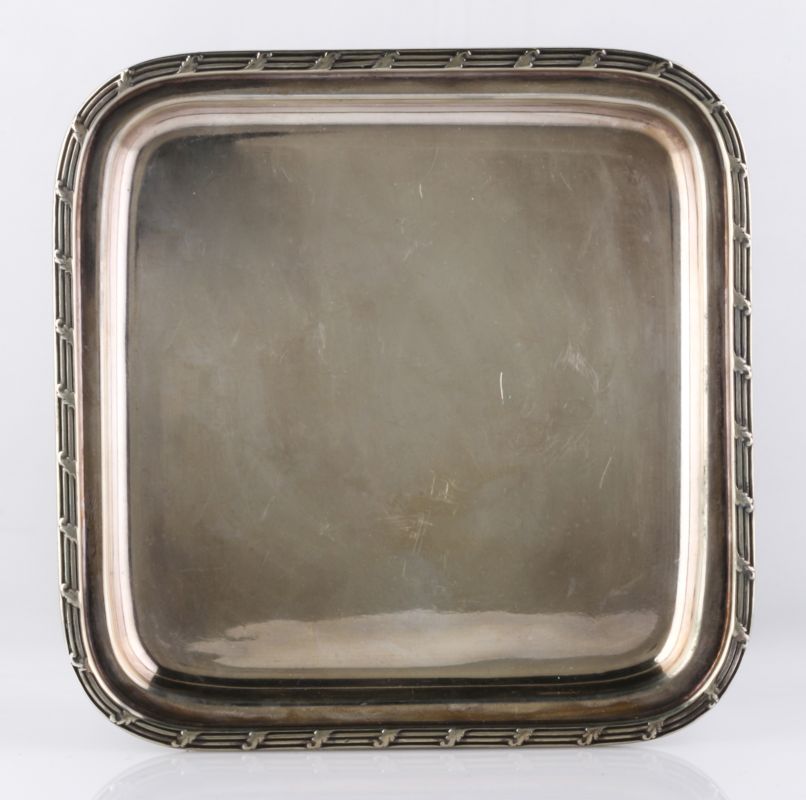 AT&SF SANTA FE RR INT'L SILVER SQUARE TRAY