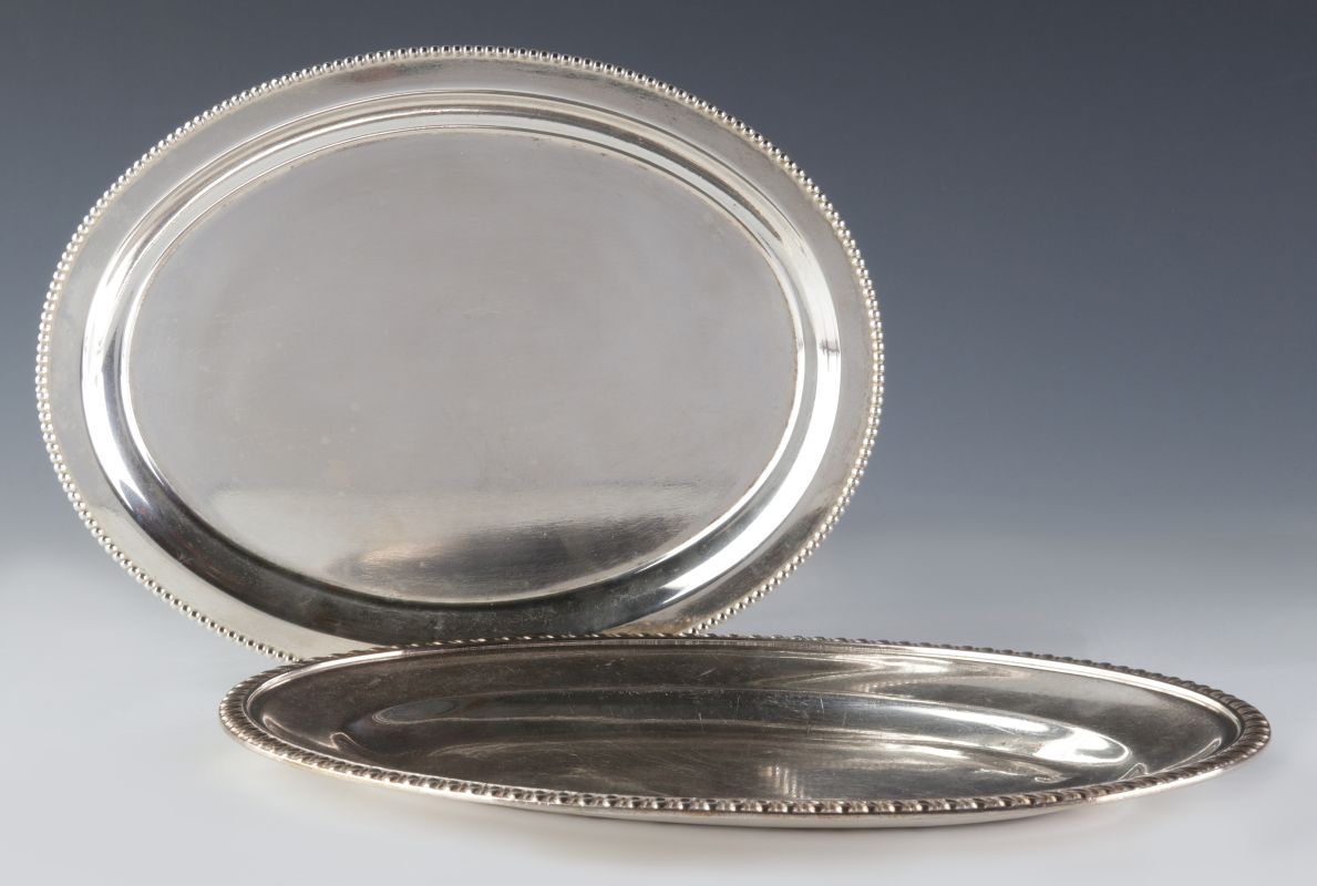 TWO AT&SF SANTA FE RR SILVER SERVING PLATTERS