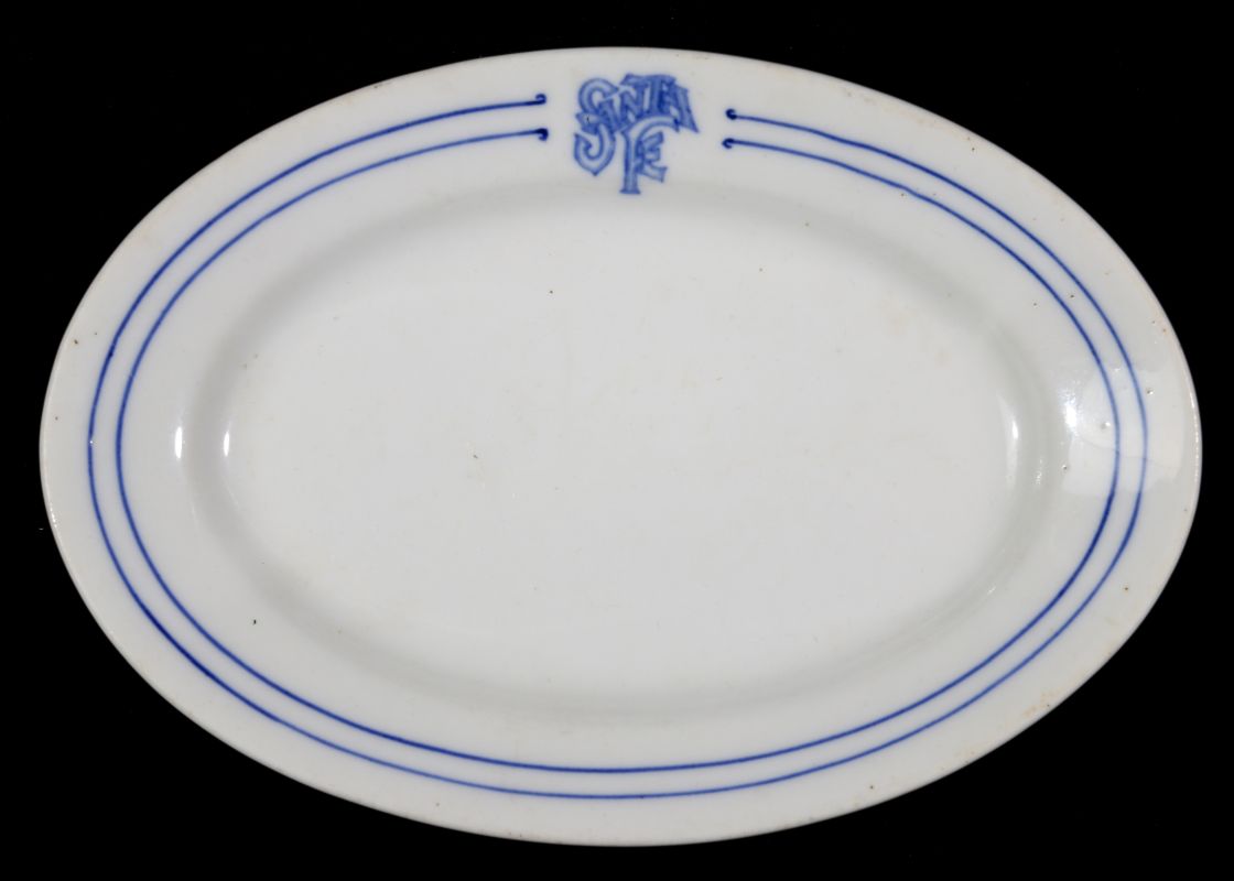 AT&SF SANTA FE RR BLEEDING BLUE SMALL OVAL PLATTER