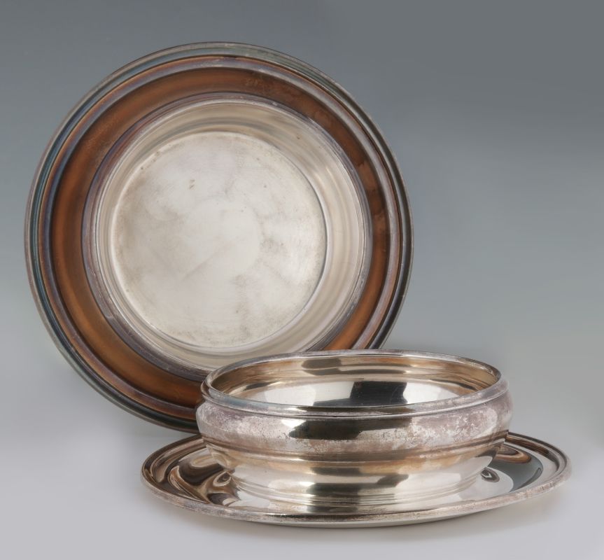 TWO AT&SF SANTA FE RR INT'L SILVER FINGER BOWLS