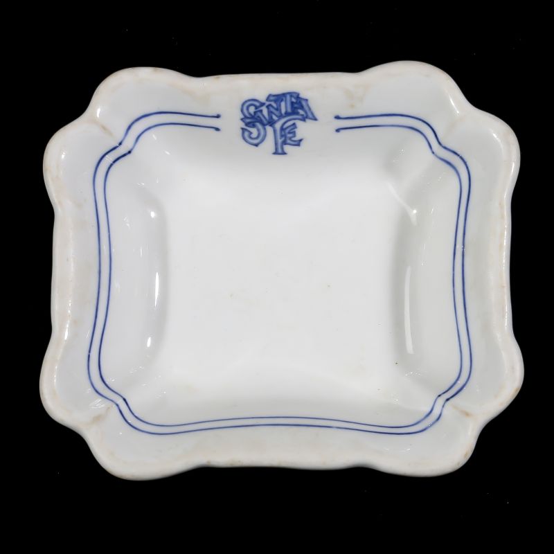 AT&SF SANTA FE RR BLEEDING BLUE SQUARE FRUIT BOWL