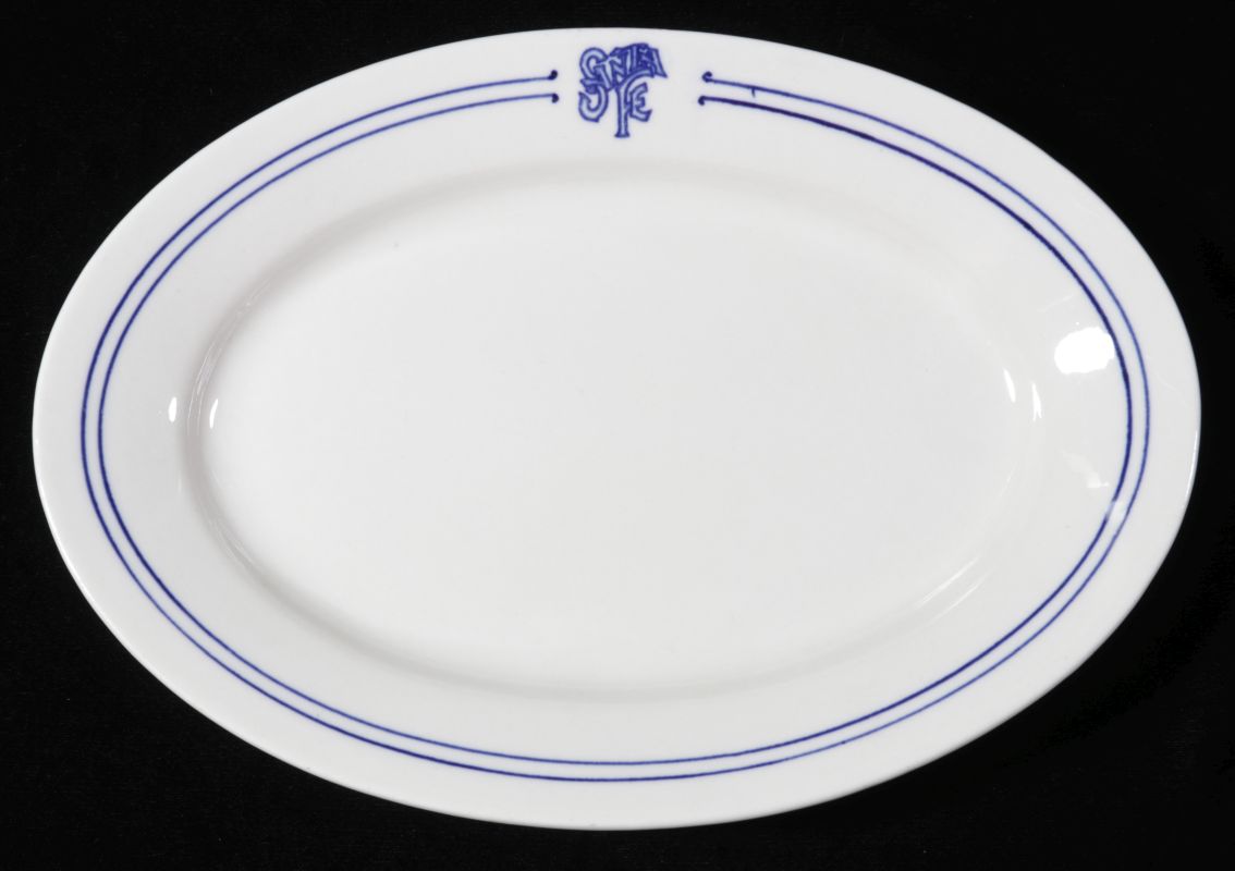 AT&SF SANTA FE RR BLEEDING BLUE OVAL PLATTER