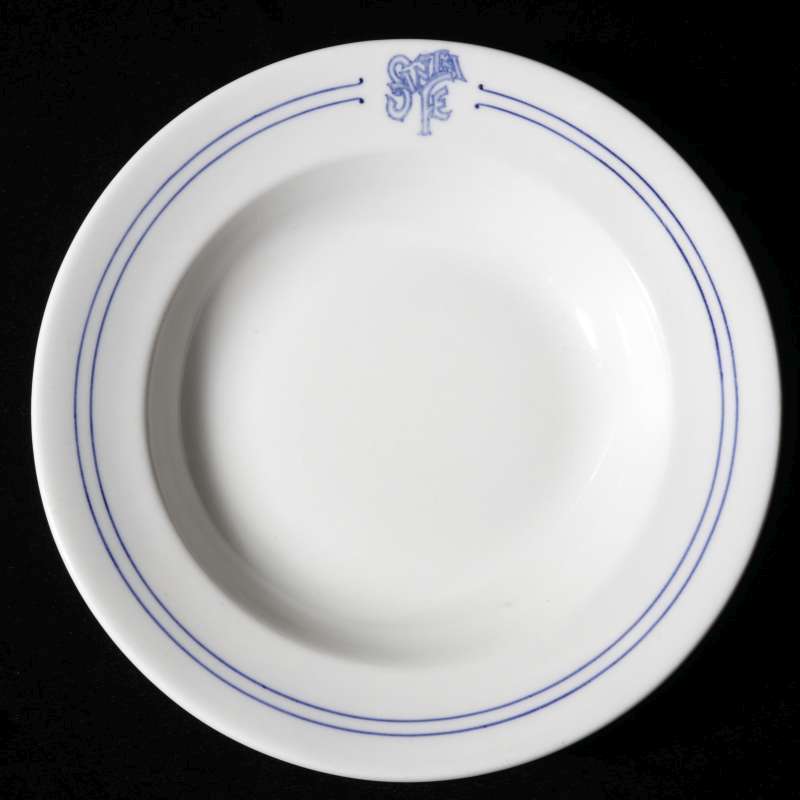 AT&SF SANTA FE RR BLEEDING BLUE SOUP PLATE