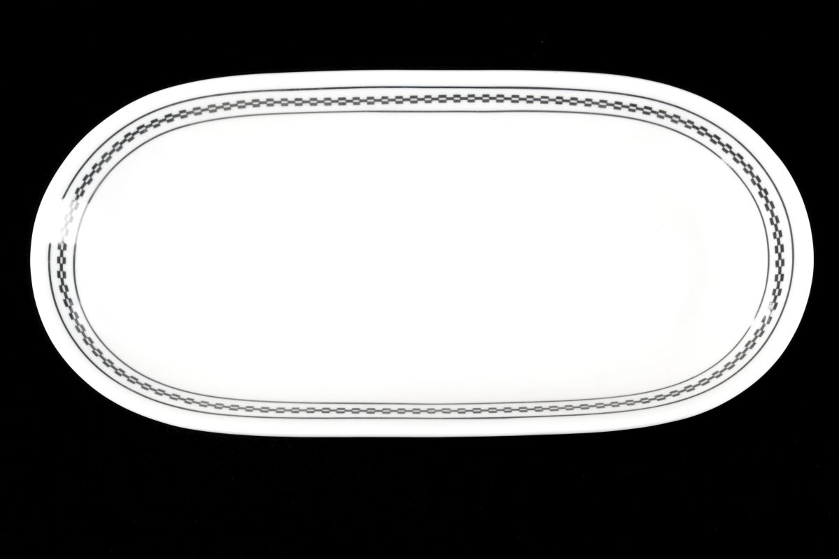 AT&SF SANTA FE RR BLACK CHAIN CELERY DISH