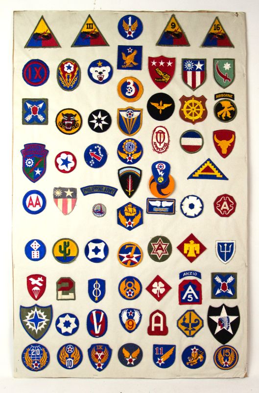 SIXTY-SIX WWII US ARMY & AAF SLEEVE INSIGNIA