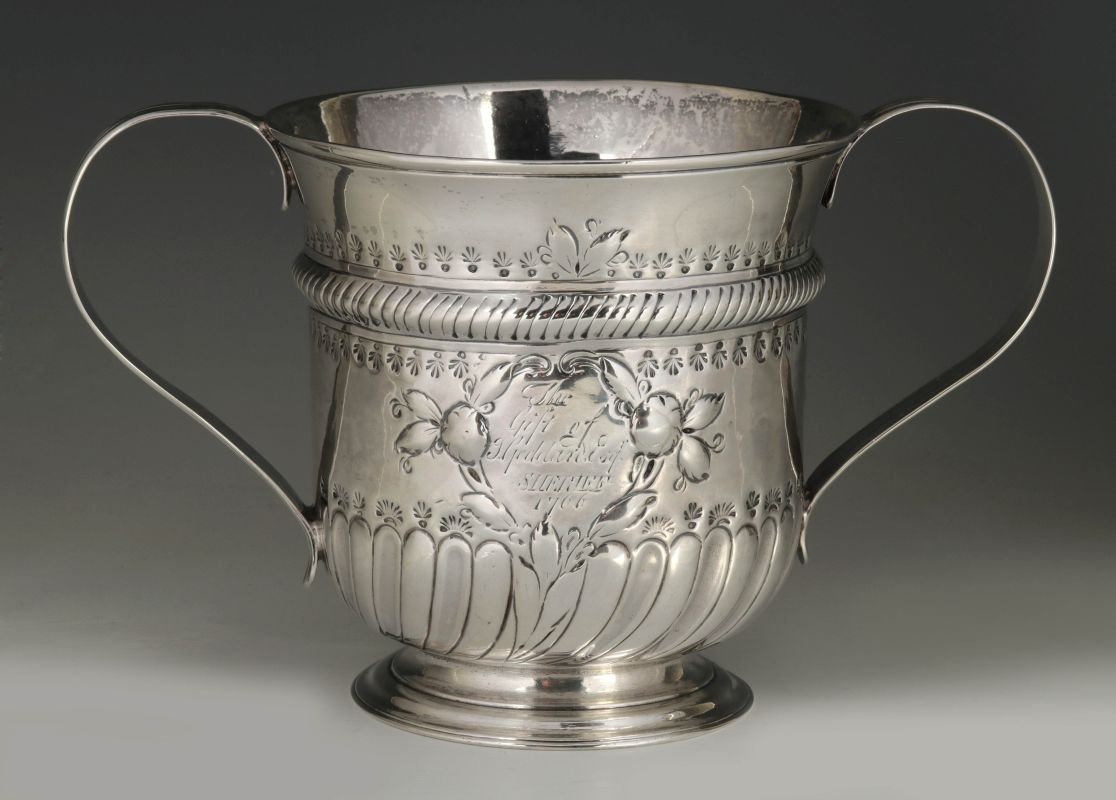 WR PEASTON 18TH C. BRITISH STERLING LOVING CUP