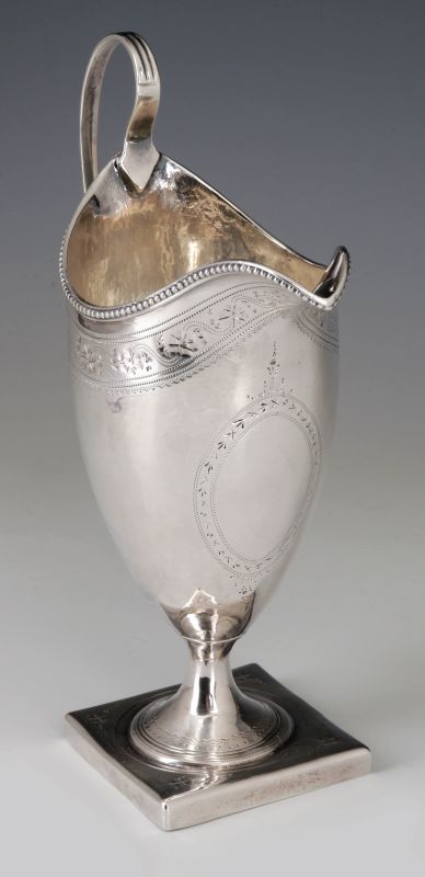 A HESTER BATEMAN 1789 STERLING SILVER CREAM JUG