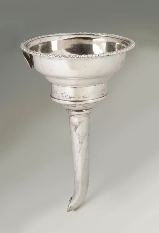 A GEORGIAN SHEFFIELD SILVER WINE FUNNEL 