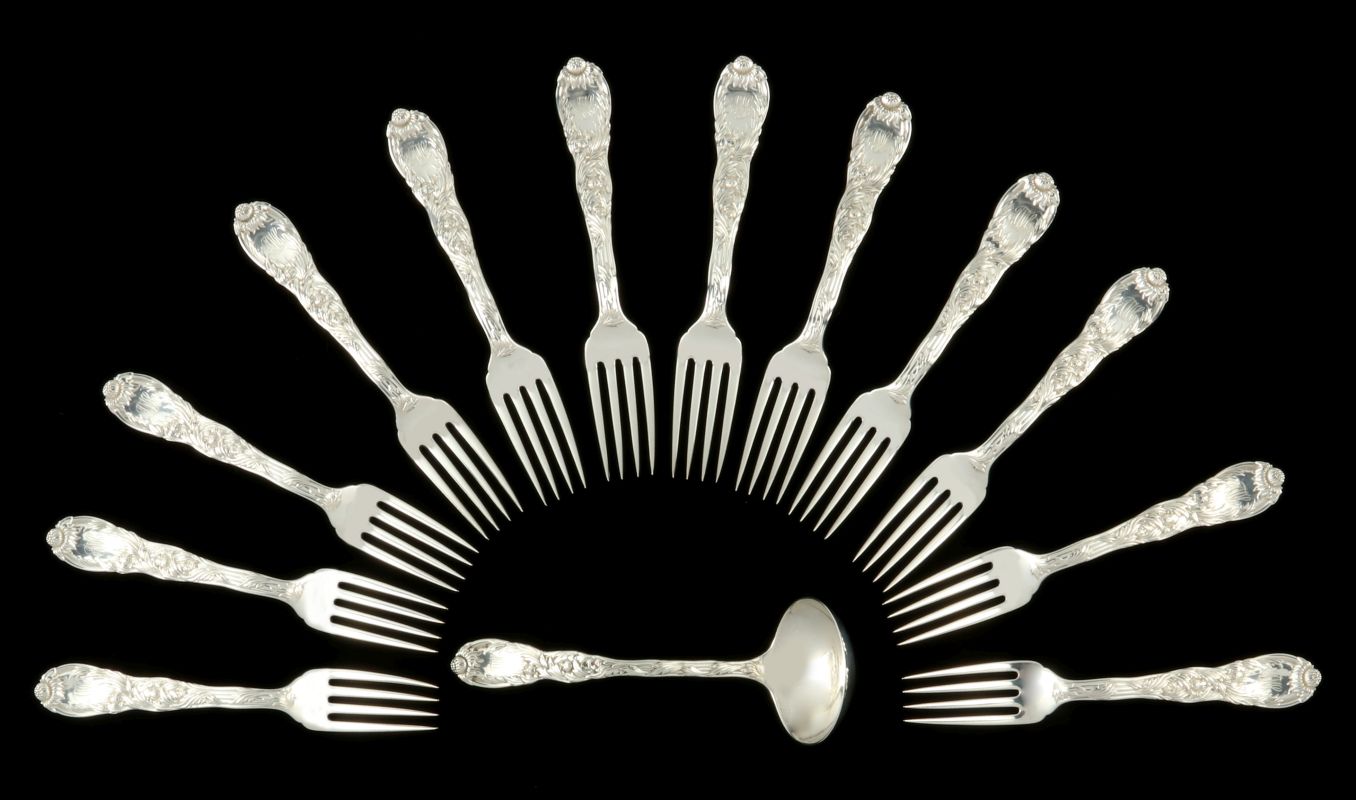 TIFFANY & CO. 'CHRYSANTHEMUM' STERLING FORKS