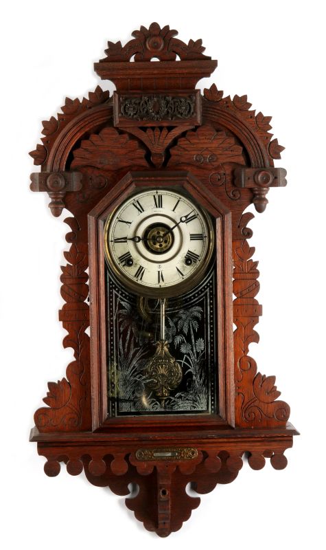 A RARE INGRAHAM 'DUCAT' HANGING KITCHEN CLOCK