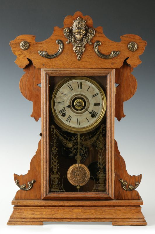 A SETH THOMAS METAL SERIES NO. 5 KITCHEN CLOCK