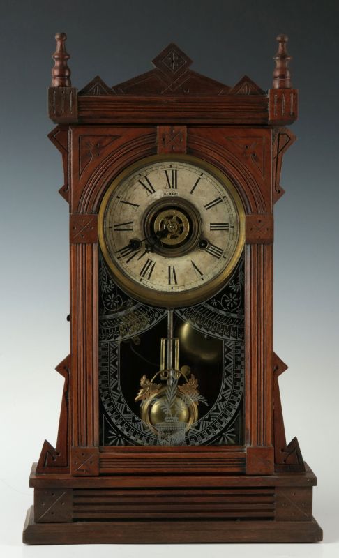 A WILLIAM GILBERT WALNUT PARLOR CLOCK