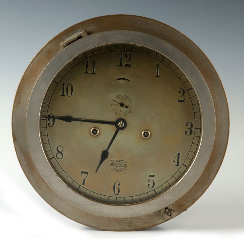 A CROSBY STEAMGAGE CO. SHIP'S CLOCK