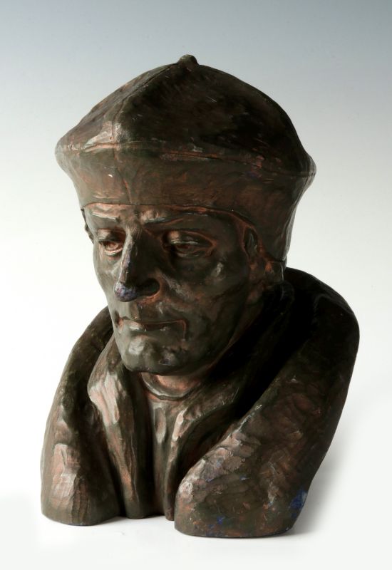 JAN ANTHEUNIS (1896-1973) GYPSUM BUST OF ERASMUS