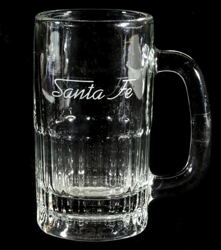 AT&SF SANTA FE ETCHED LOGO BEER MUG