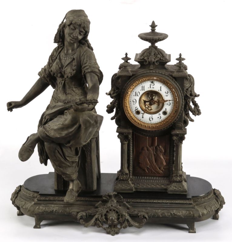 AN ANSONIA 'AIDA' STATUE CLOCK