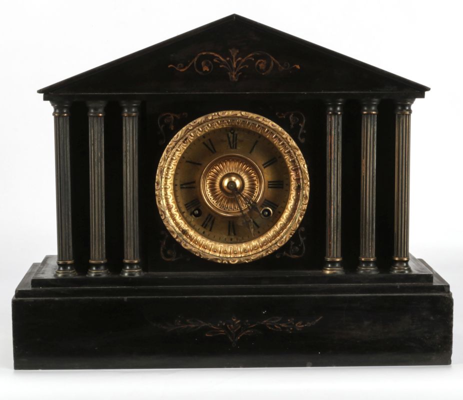 AN ANSONIA 'EL PINO' MARBLE CASE MANTEL CLOCK