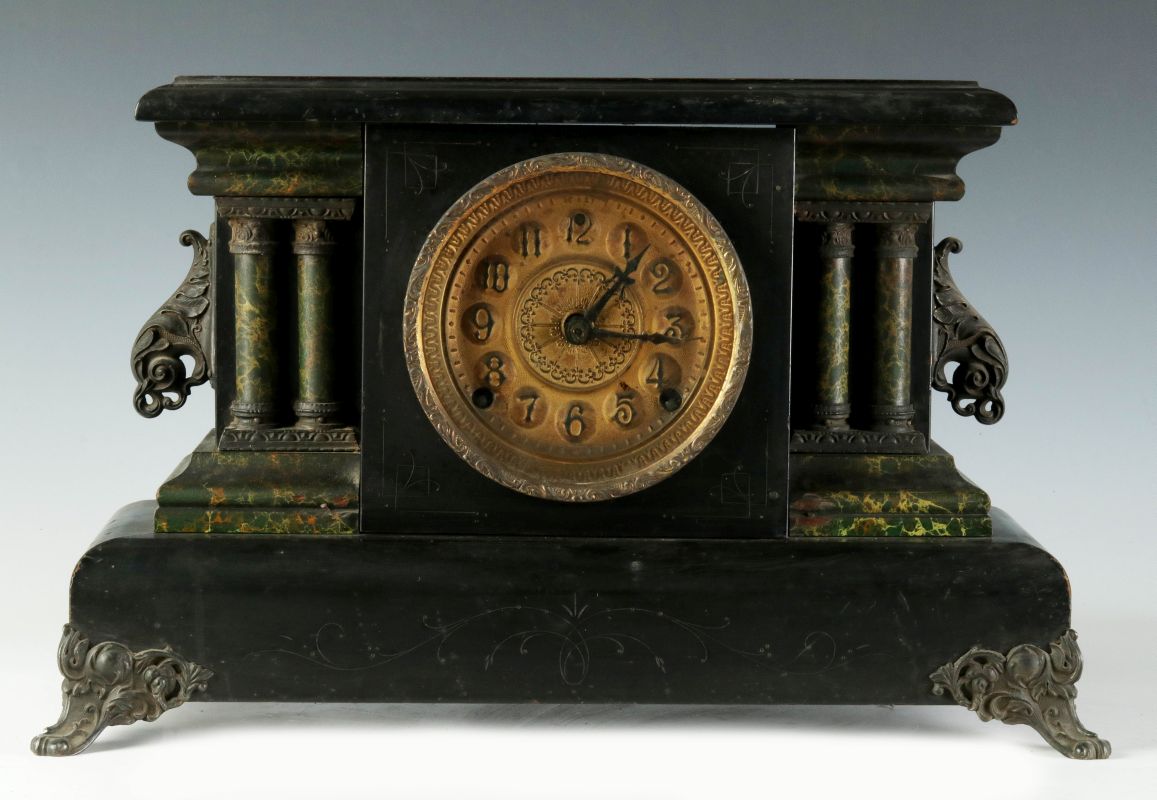 A SESSIONS MANTEL CLOCK